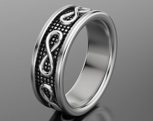 Stylish wedding ring with the sign of infinity 408 3D print model
