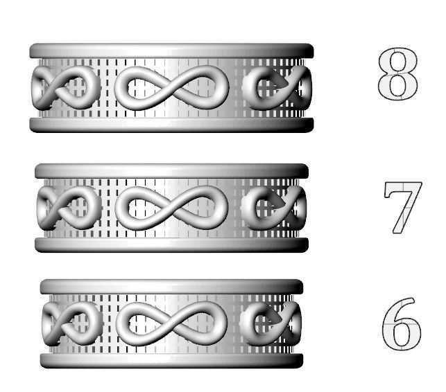 Stylish wedding ring with the sign of infinity 408 3D print model_13