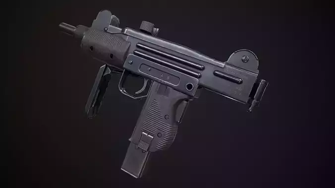 Mini Uzi PBR 4k Texture Low-poly 3D model