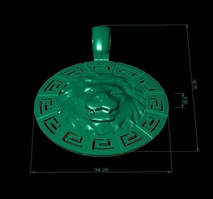 lion pendant   bicolour 3D print model_5
