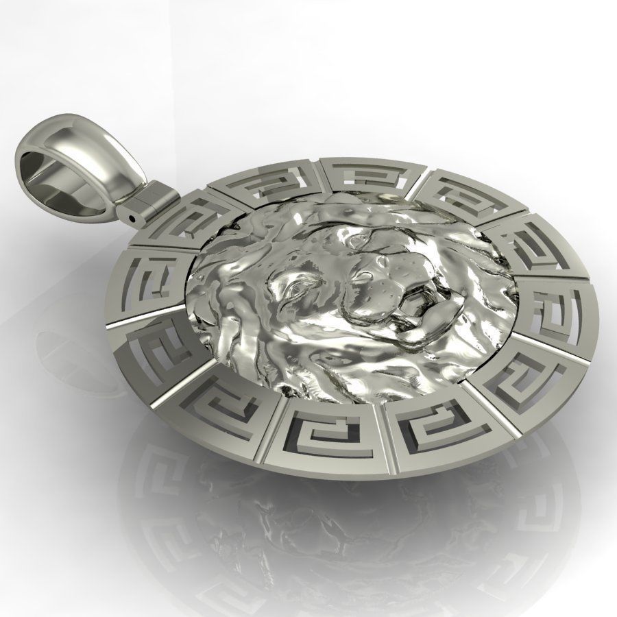 lion pendant   bicolour 3D print model_2