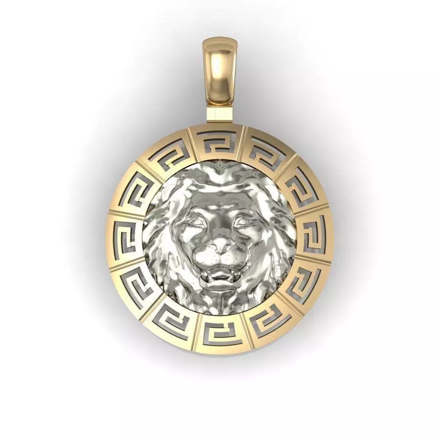 lion pendant   bicolour 3D print model_0