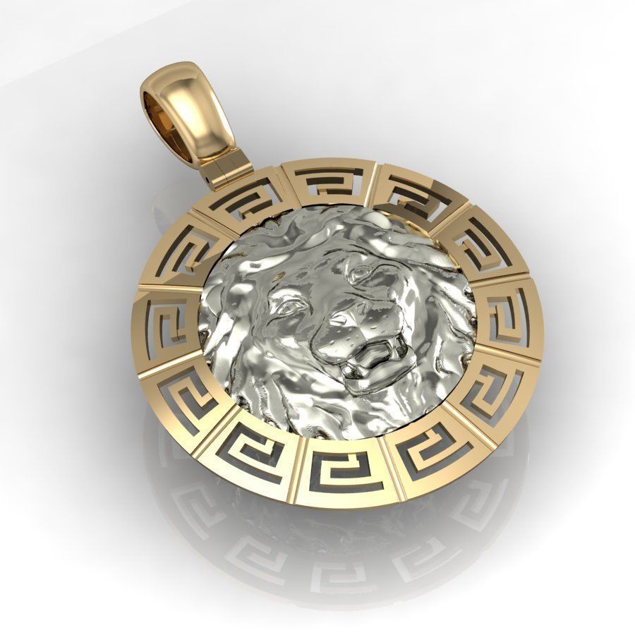 lion pendant   bicolour 3D print model_3