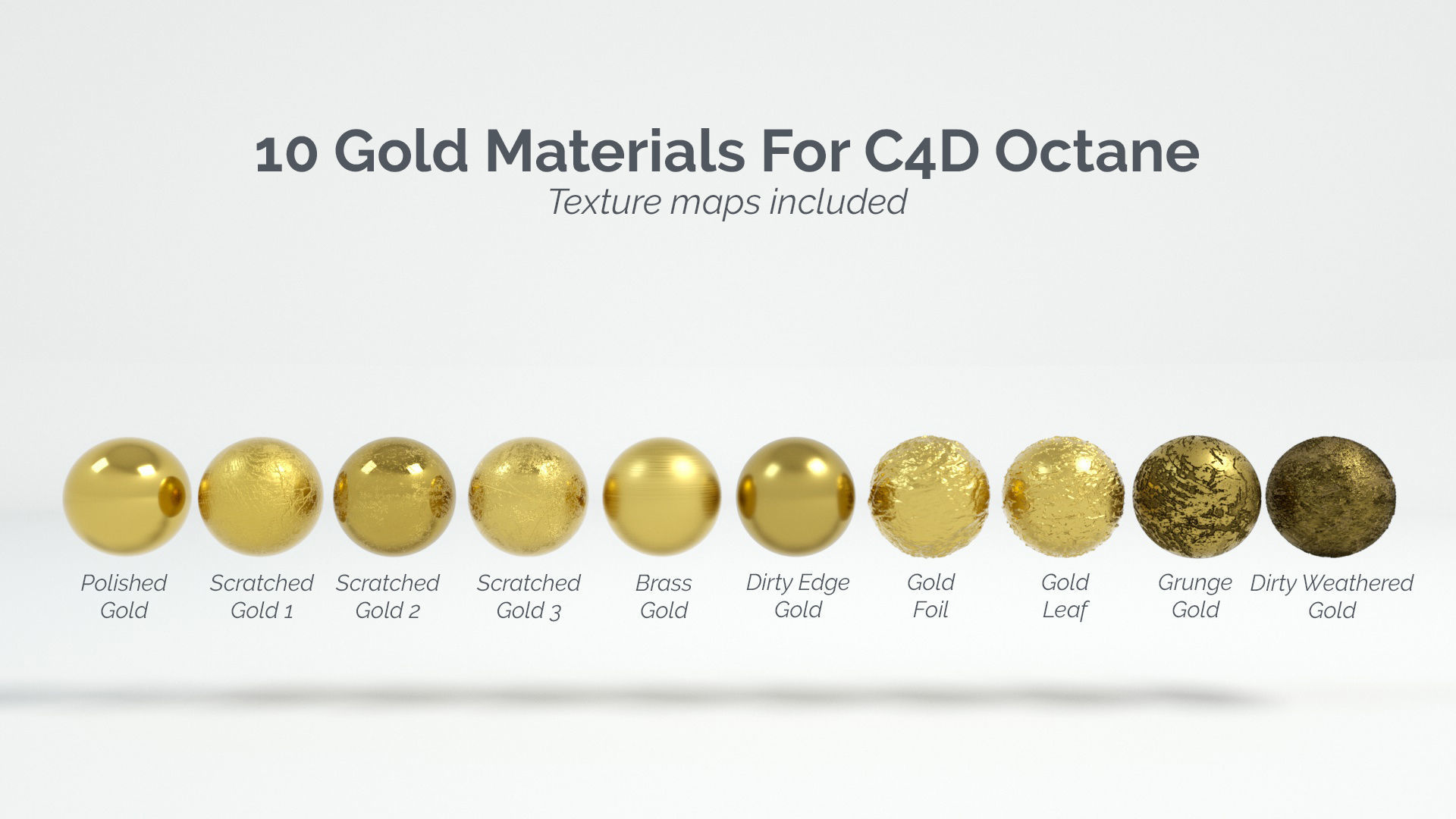 10 Gold Materials For Cinema4D Octane Render Texture_1
