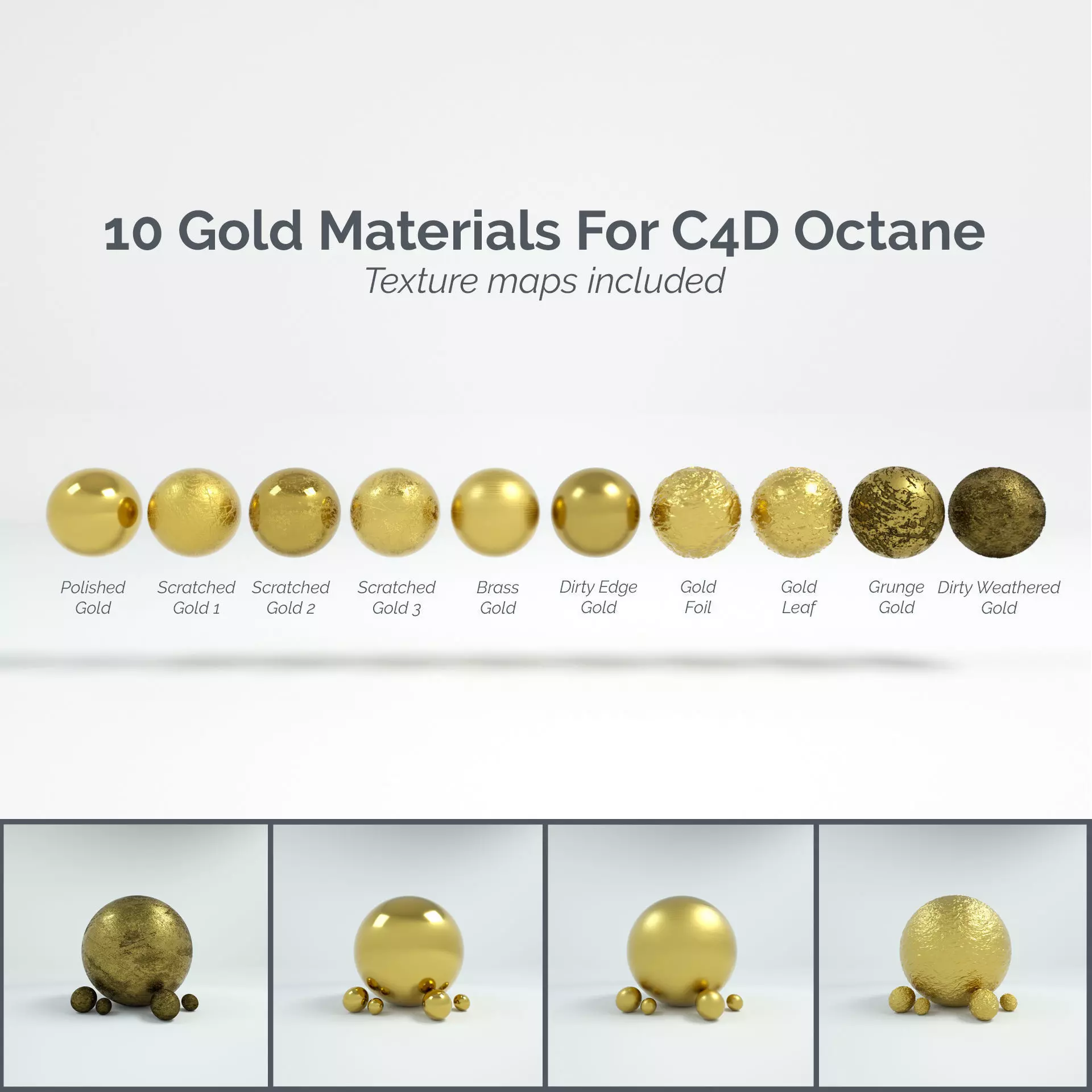 10 Gold Materials For Cinema4D Octane Render Texture_0