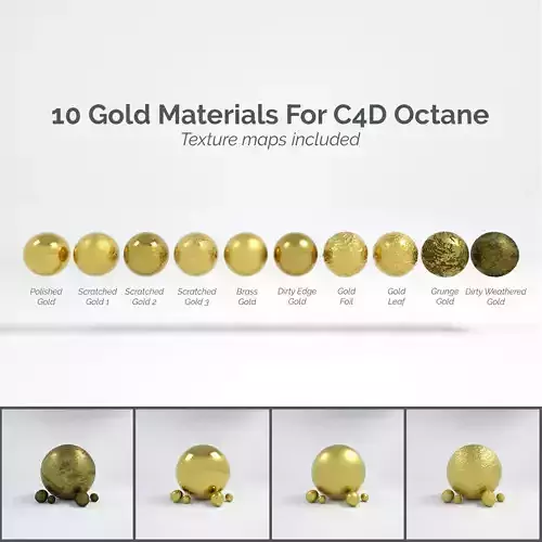 10 Gold Materials For Cinema4D Octane Render