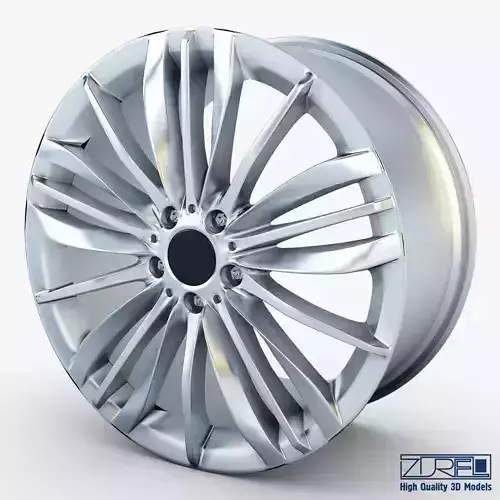 Style 332 wheel silver Mid Poly Low-poly 3D model