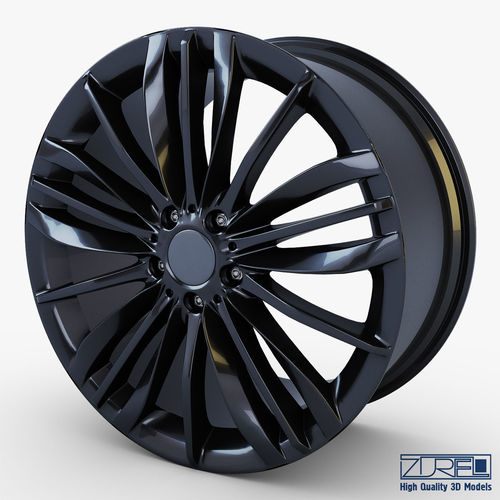 Style 332 wheel black Mid Poly Low-poly 3D model