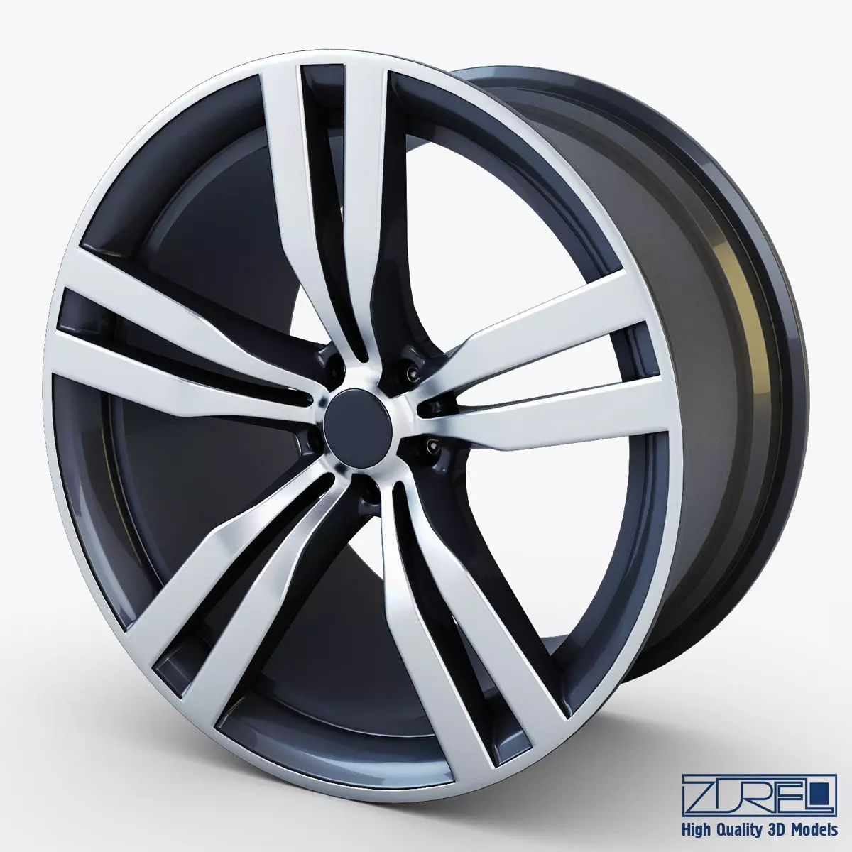 Style 300 wheel ferric gray Mid Poly Low-poly 3D model
