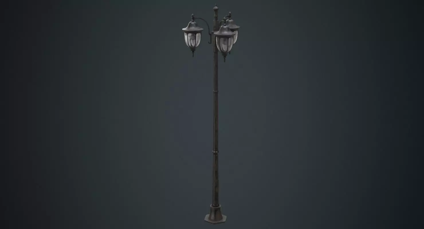 Street Light 3B Low-poly 3D model_0