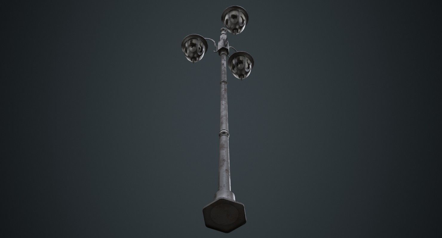 Street Light 3B Low-poly 3D model_4