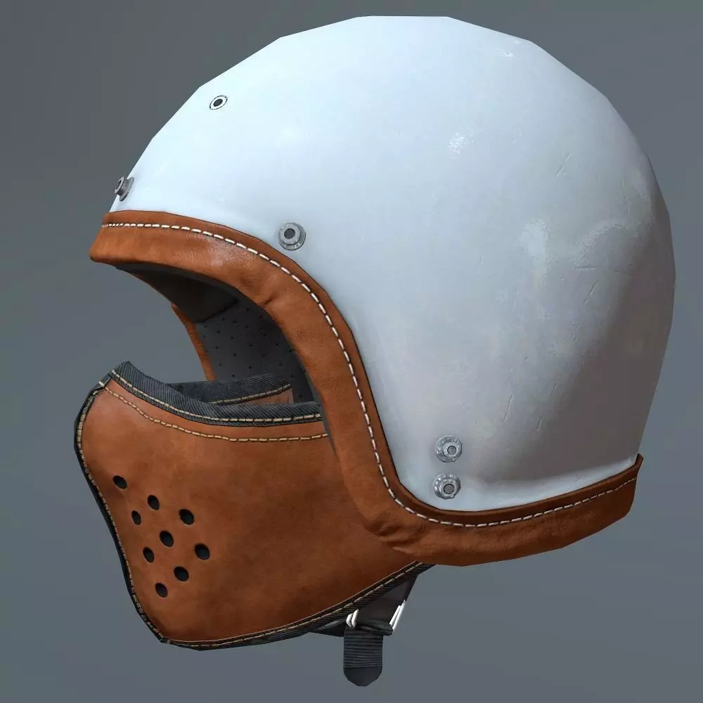 Motorcycle helmet and mask Low-poly 3D model