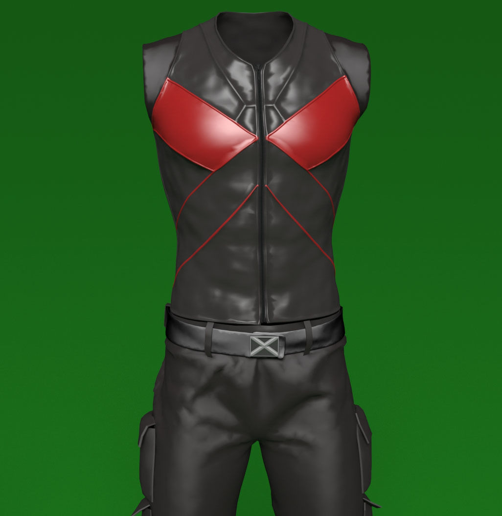 comic book male costumes v1 3D model_4