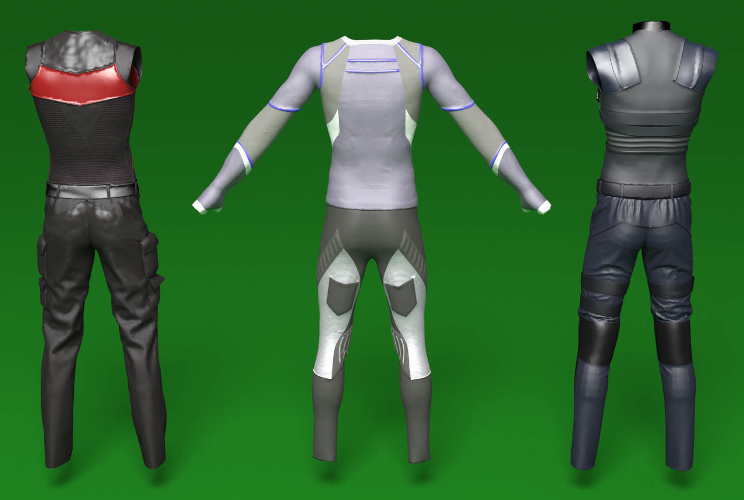 comic book male costumes v1 3D model_3
