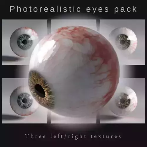 Photorealistic eyes pack Low-poly 3D model