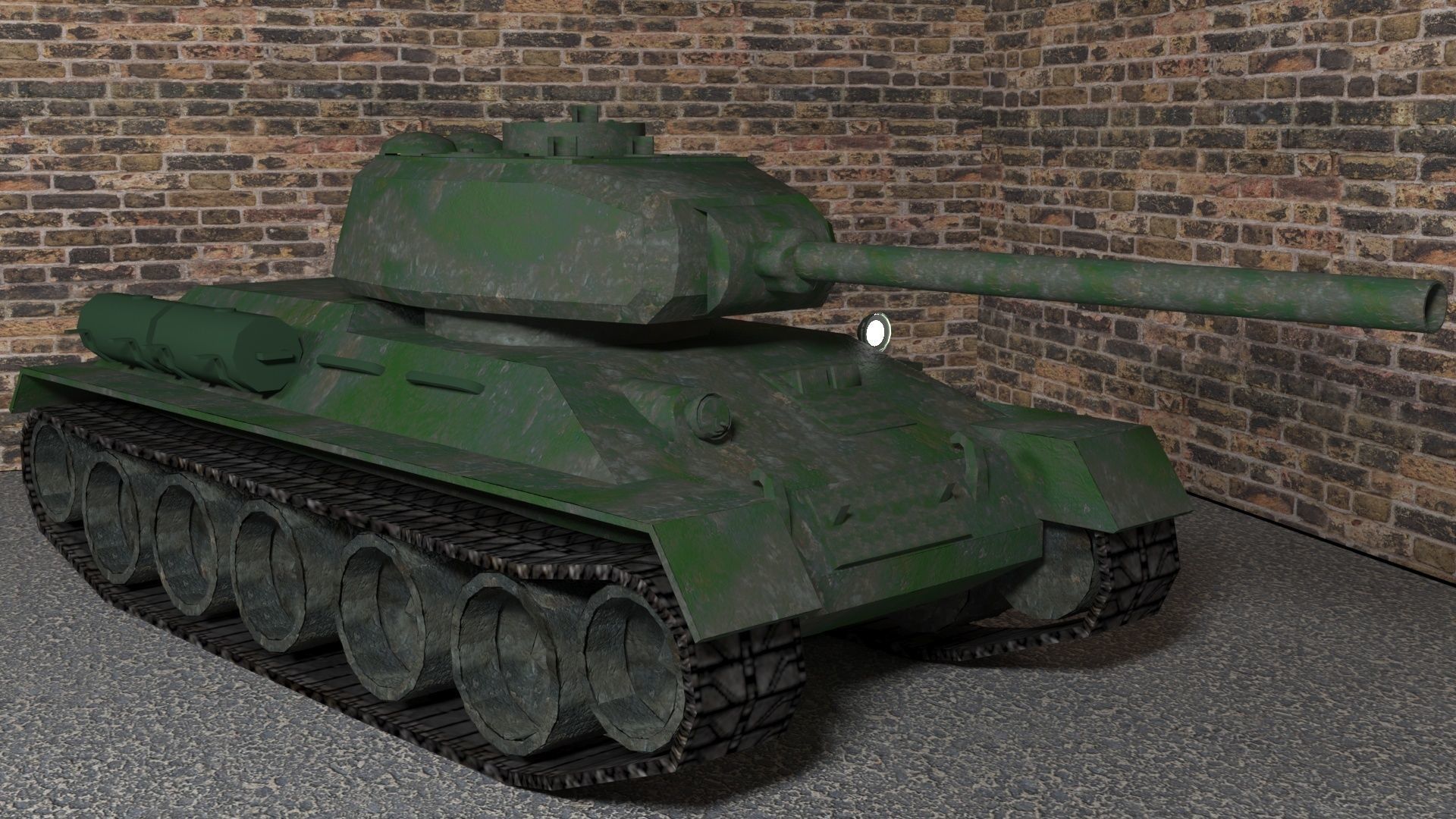 Tank T-34-85 low-poly 3D model Low-poly 3D model_2