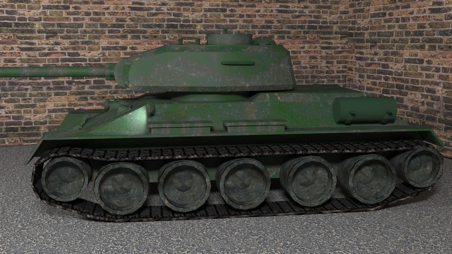 Tank T-34-85 low-poly 3D model Low-poly 3D model_5