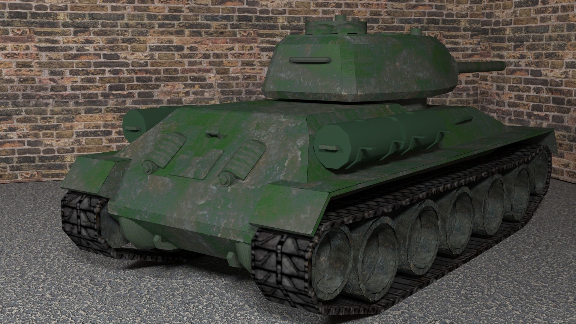 Tank T-34-85 low-poly 3D model Low-poly 3D model_6