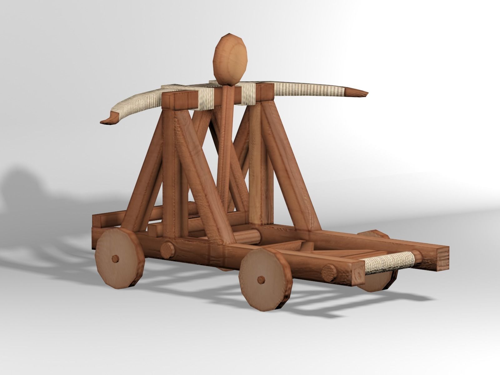 Medieval Catapult Low-poly 3D model_2