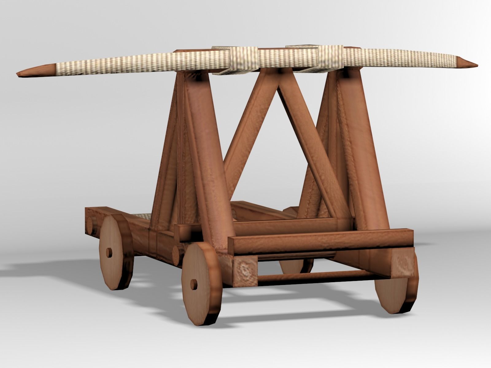 Medieval Catapult Low-poly 3D model_4