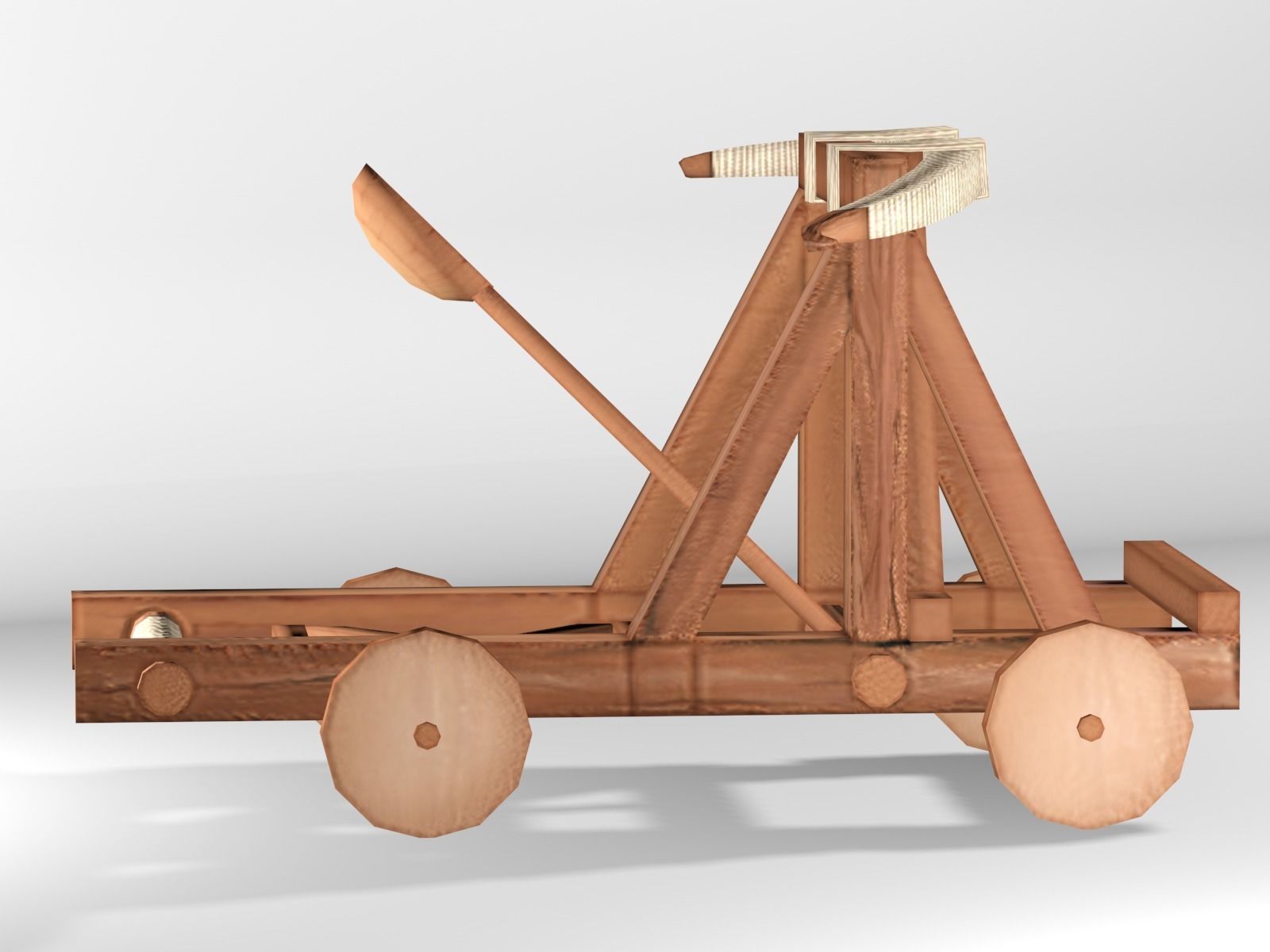 Medieval Catapult Low-poly 3D model_6