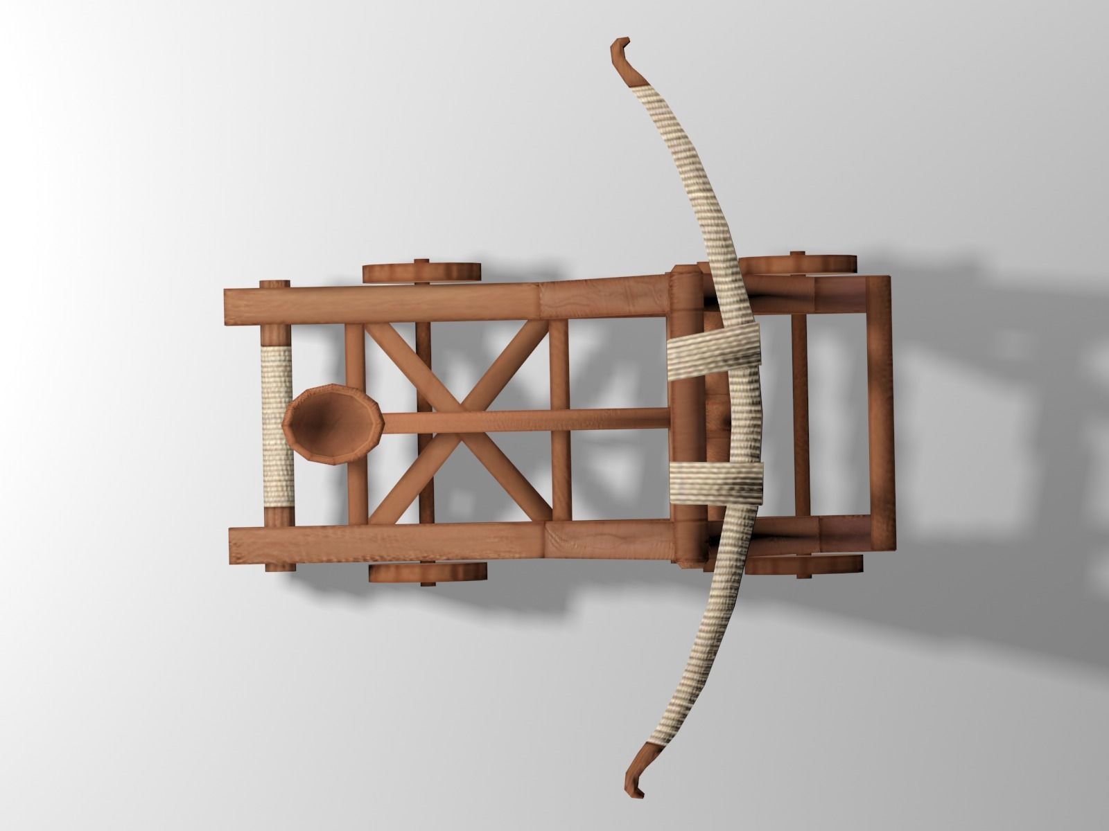 Medieval Catapult Low-poly 3D model_1