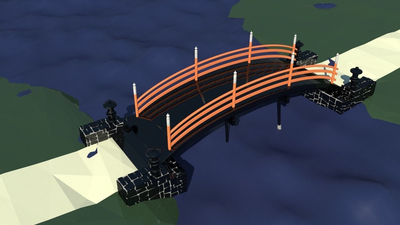 Small park bridge 3 3D model_2