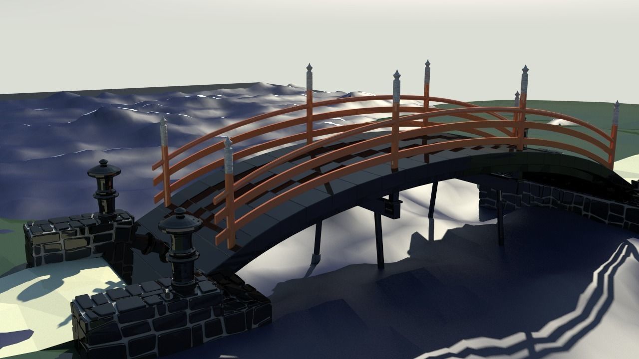 Small park bridge 3 3D model_1