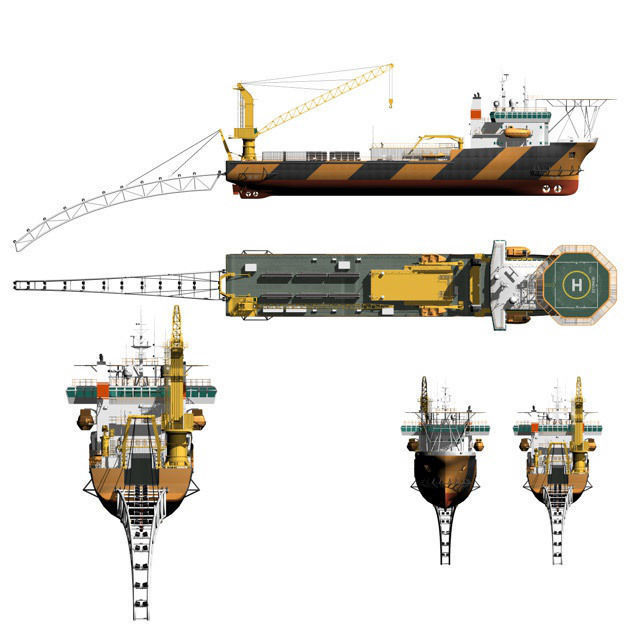 Pipe laying ship 3D model_24