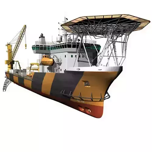 Pipe laying ship 3D model