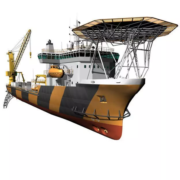 Pipe laying ship 3D model_0