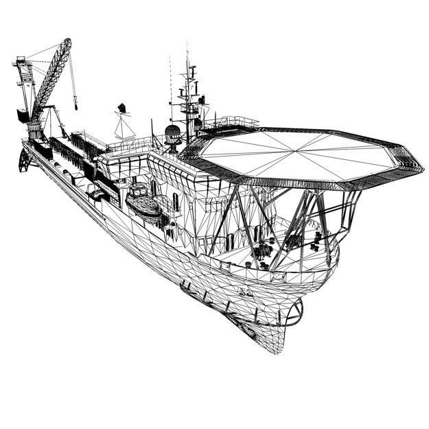 Pipe laying ship 3D model_3