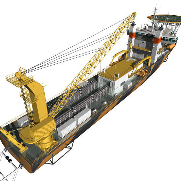 Pipe laying ship 3D model_8