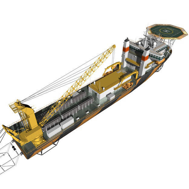 Pipe laying ship 3D model_17
