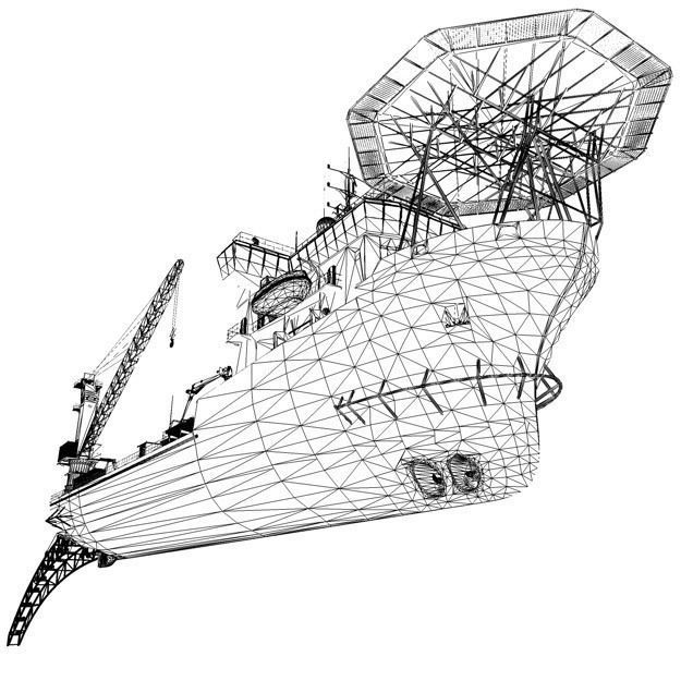 Pipe laying ship 3D model_5