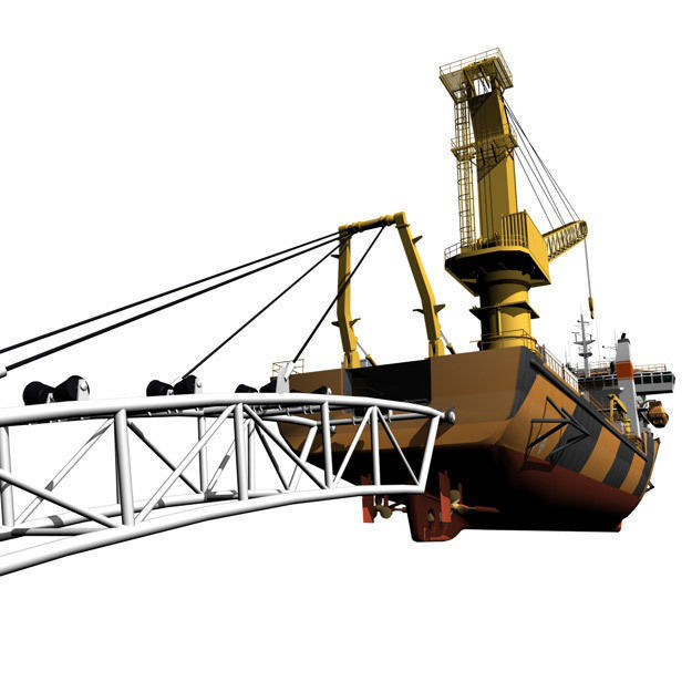 Pipe laying ship 3D model_14