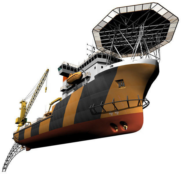 Pipe laying ship 3D model_4