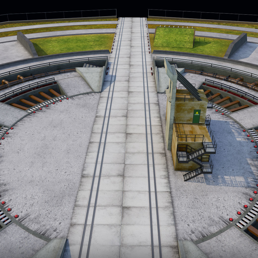 Rocket launch space complex low 3D model_4