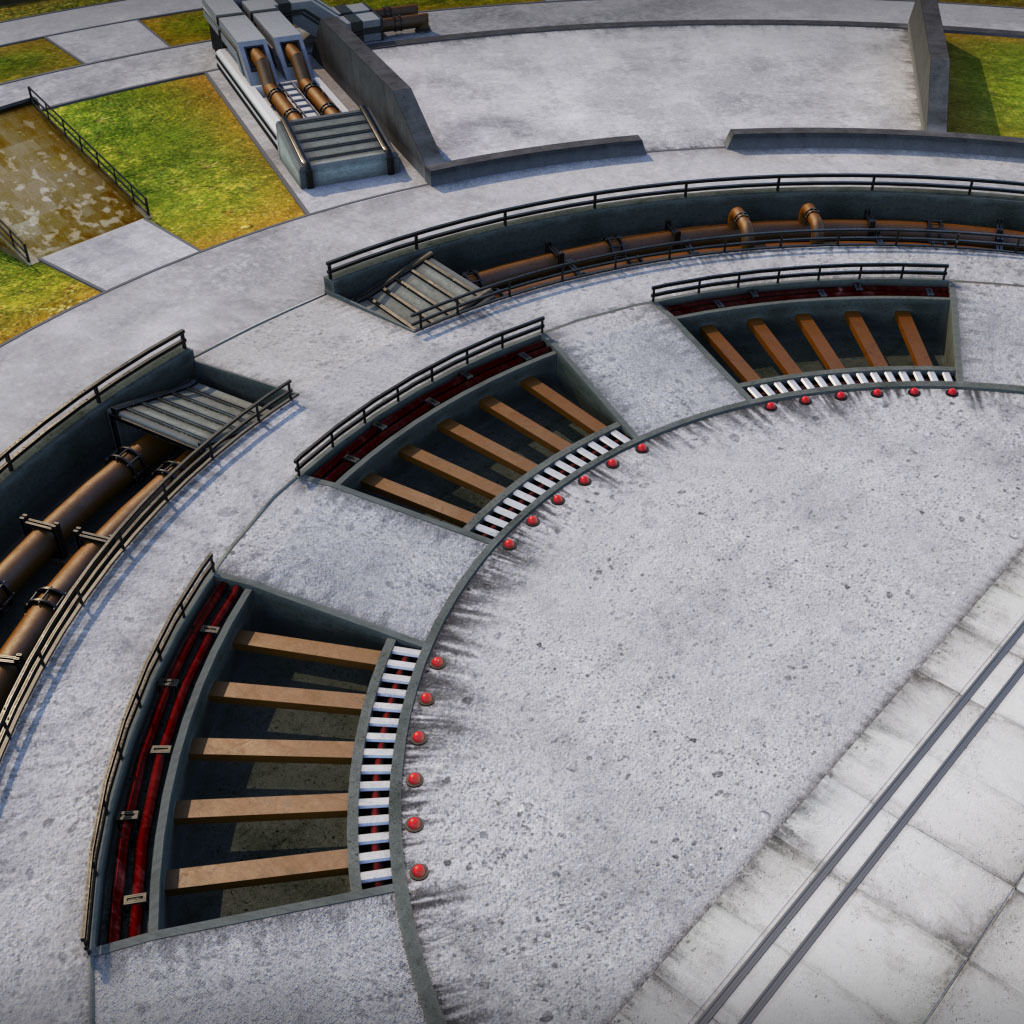 Rocket launch space complex low 3D model_6