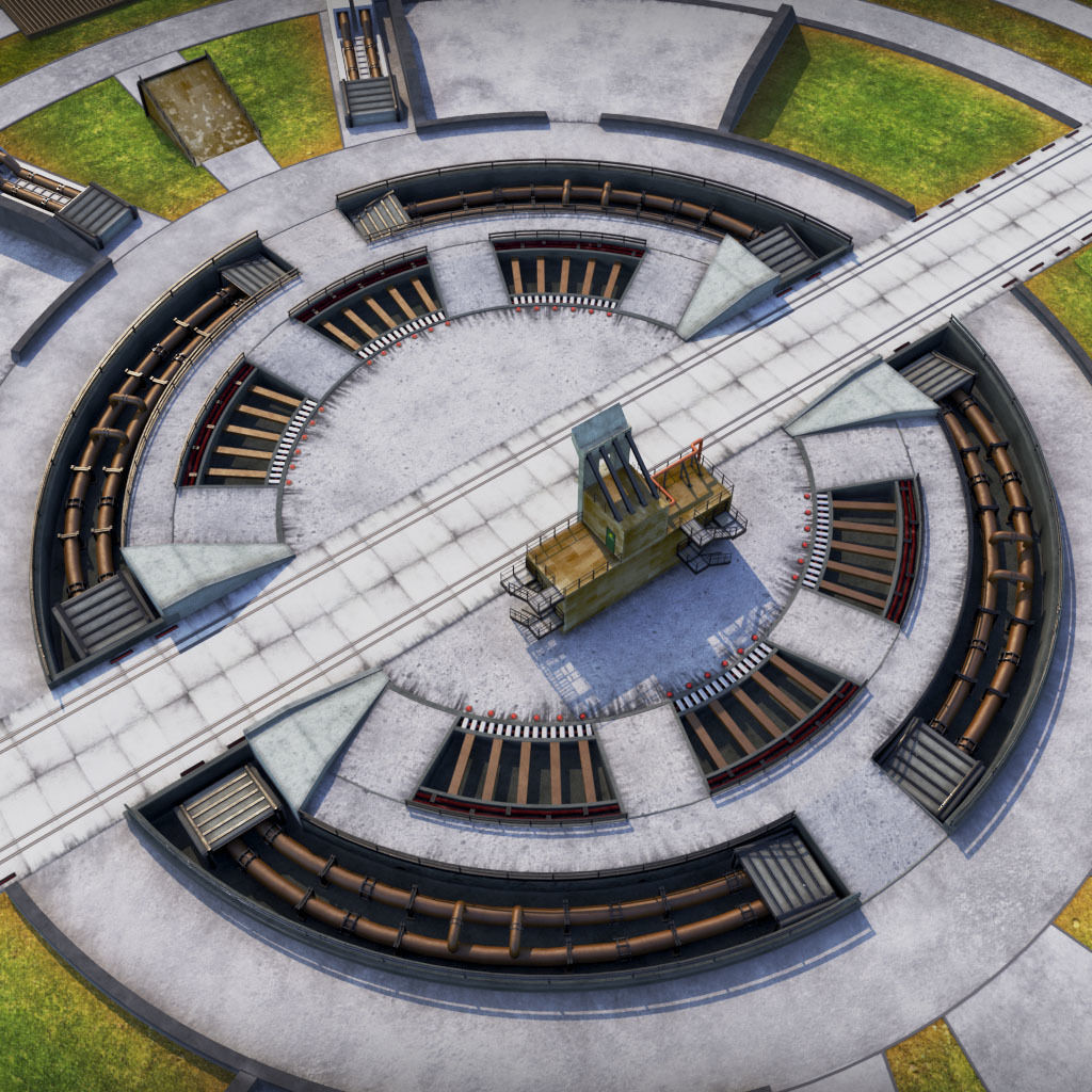 Rocket launch space complex low 3D model_5