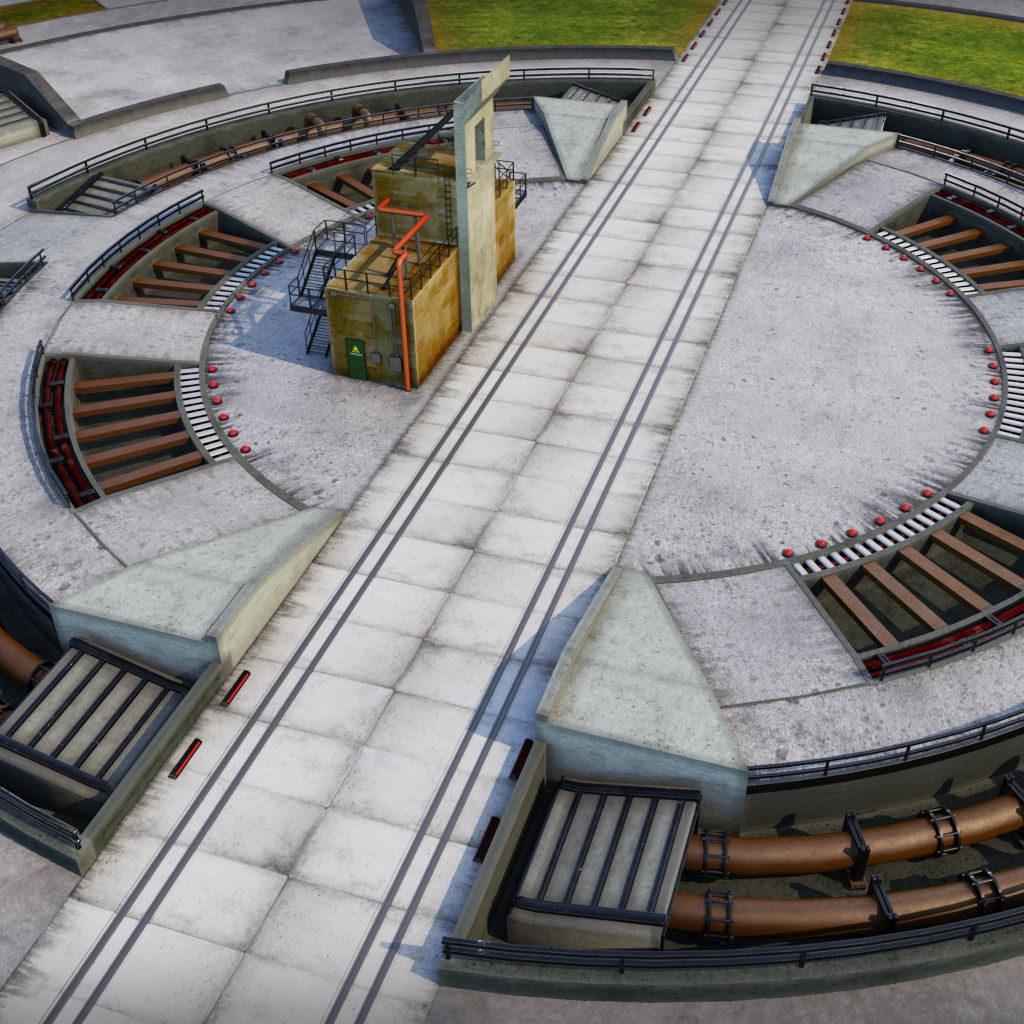 Rocket launch space complex low 3D model_9