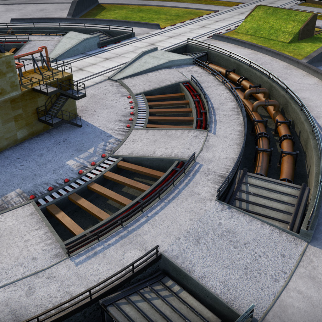 Rocket launch space complex low 3D model_10