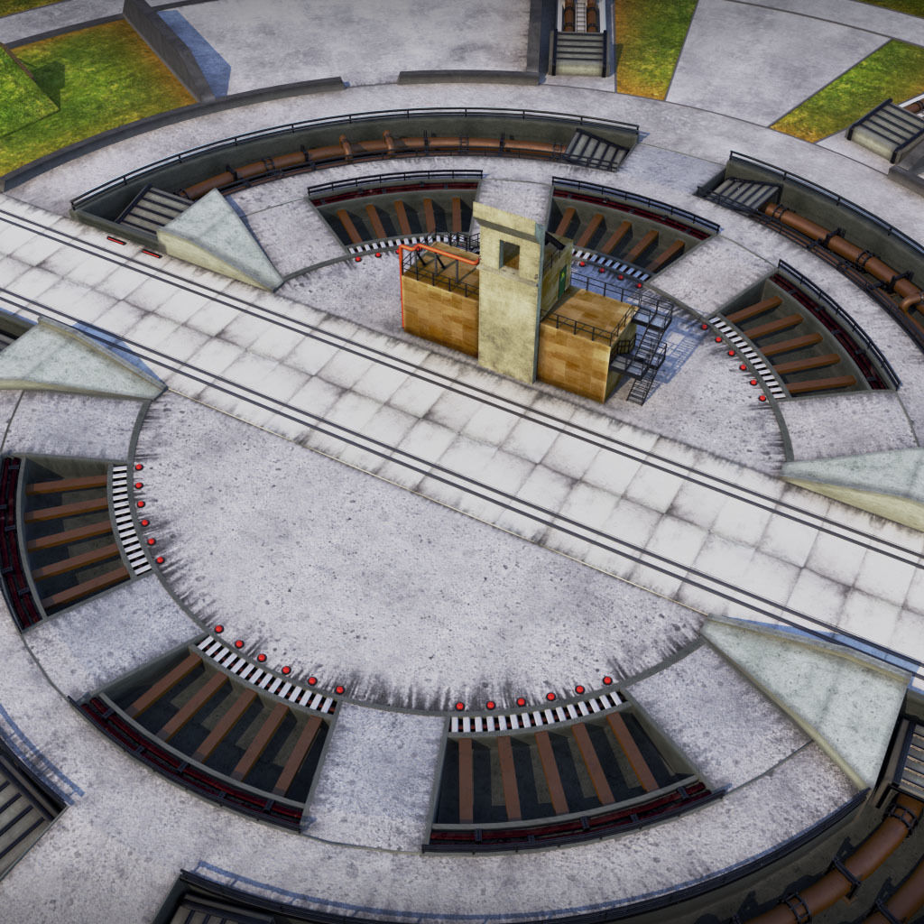 Rocket launch space complex low 3D model_3