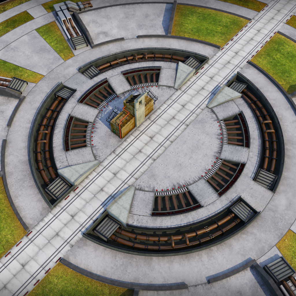 Rocket launch space complex low 3D model_7