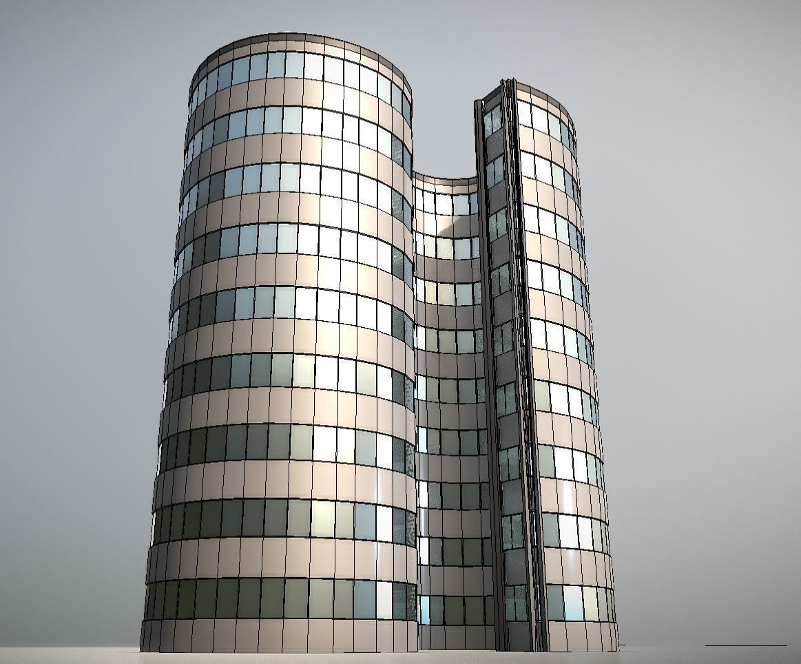 City Building Design S-1-6 Low-poly 3D model_4