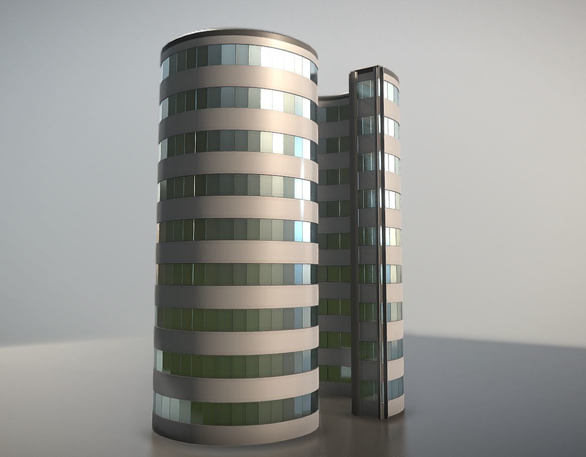 City Building Design S-1-6 Low-poly 3D model_5