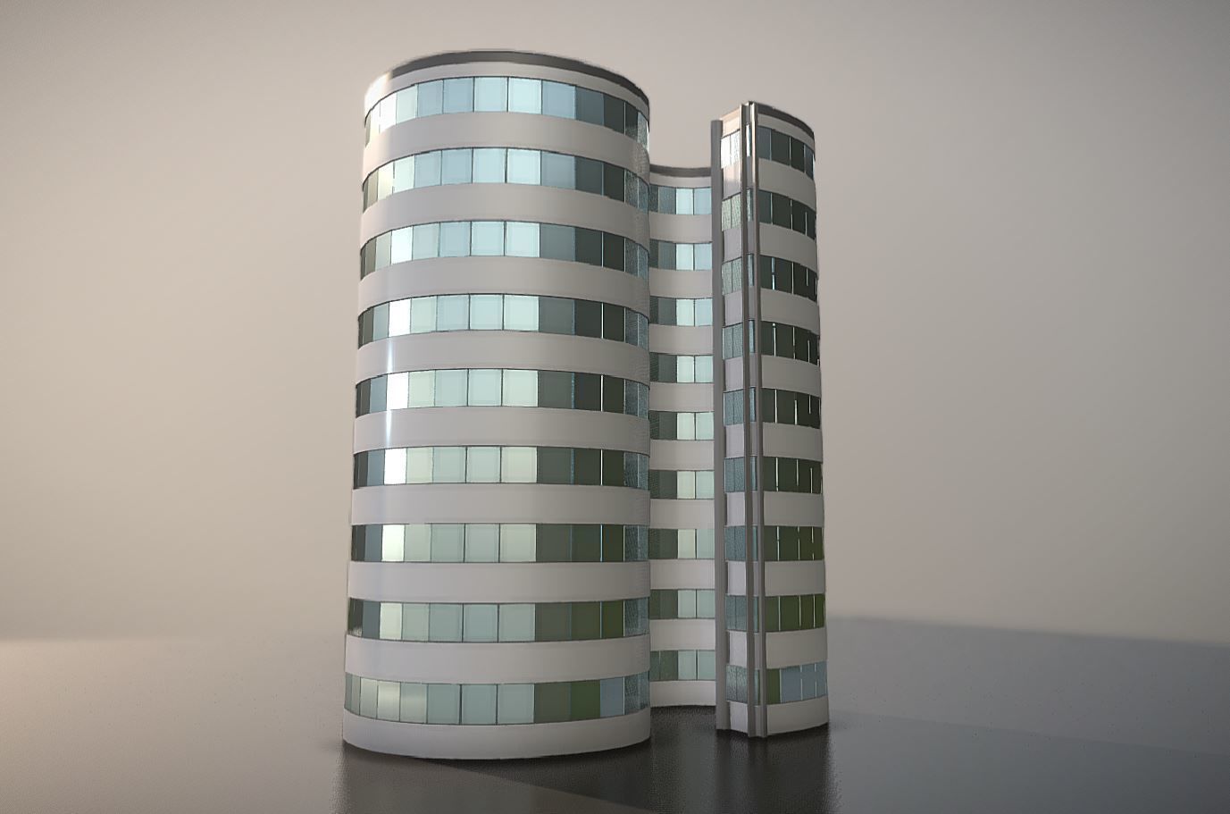 City Building Design S-1-6 Low-poly 3D model_1