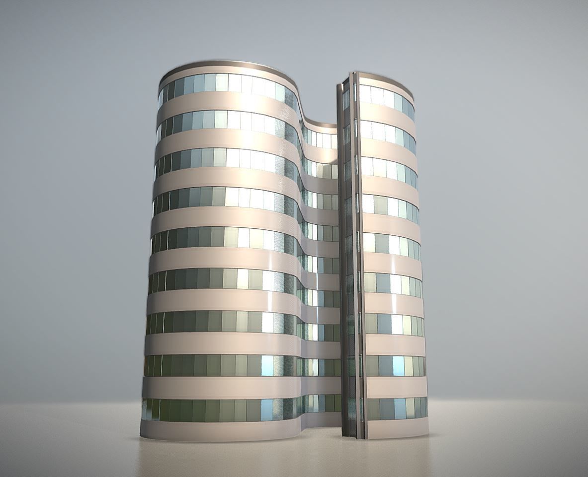 City Building Design S-1-6 Low-poly 3D model_6
