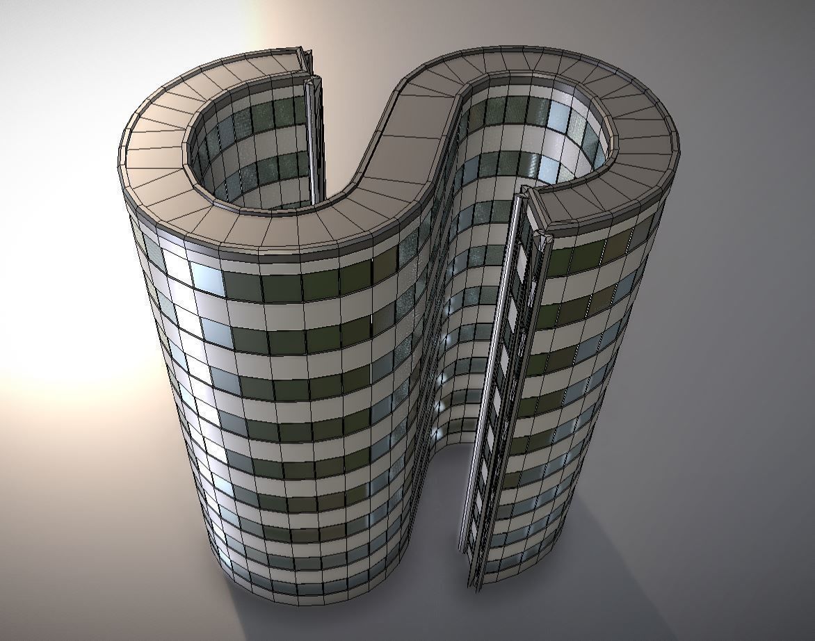 City Building Design S-1-6 Low-poly 3D model_8
