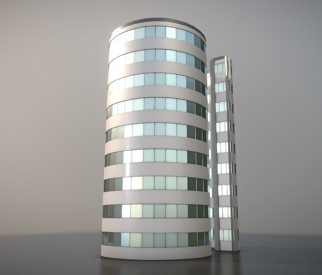 City Building Design S-1-6 Low-poly 3D model_7